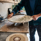 Daniel Boyle at work in his pottery 2019